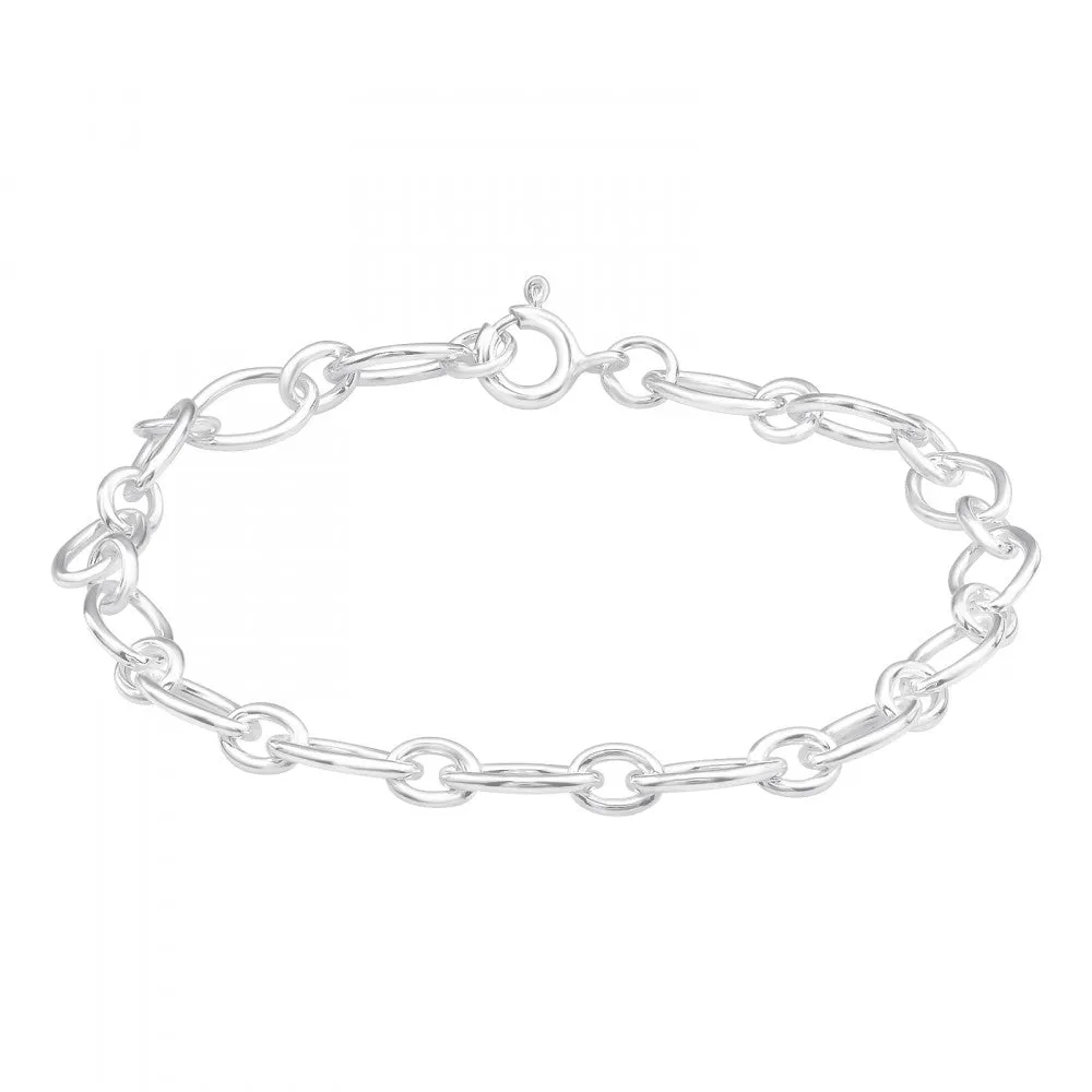 19cm Cable Chain Bracelet - 925 Sterling Silver