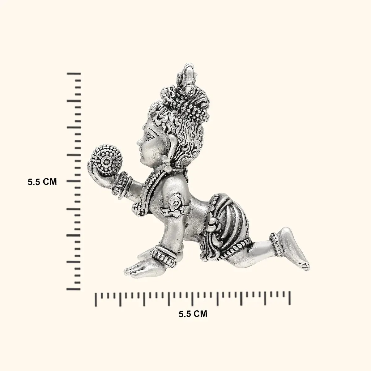 925 Antique Silver Matte Balkrishna Idol