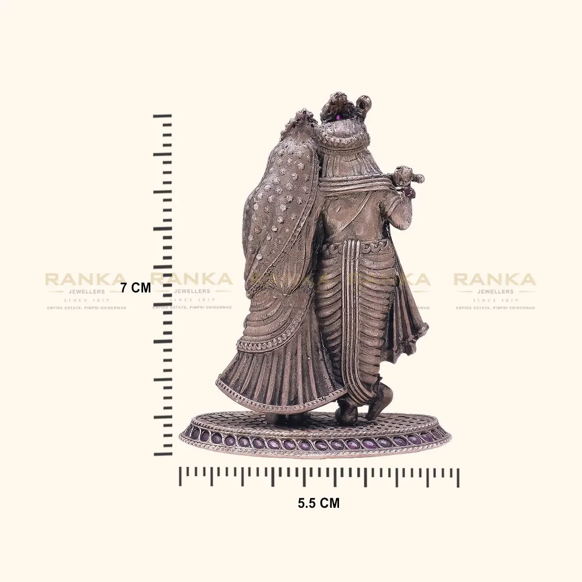 925 Silver Antique Radha Krishna Idol