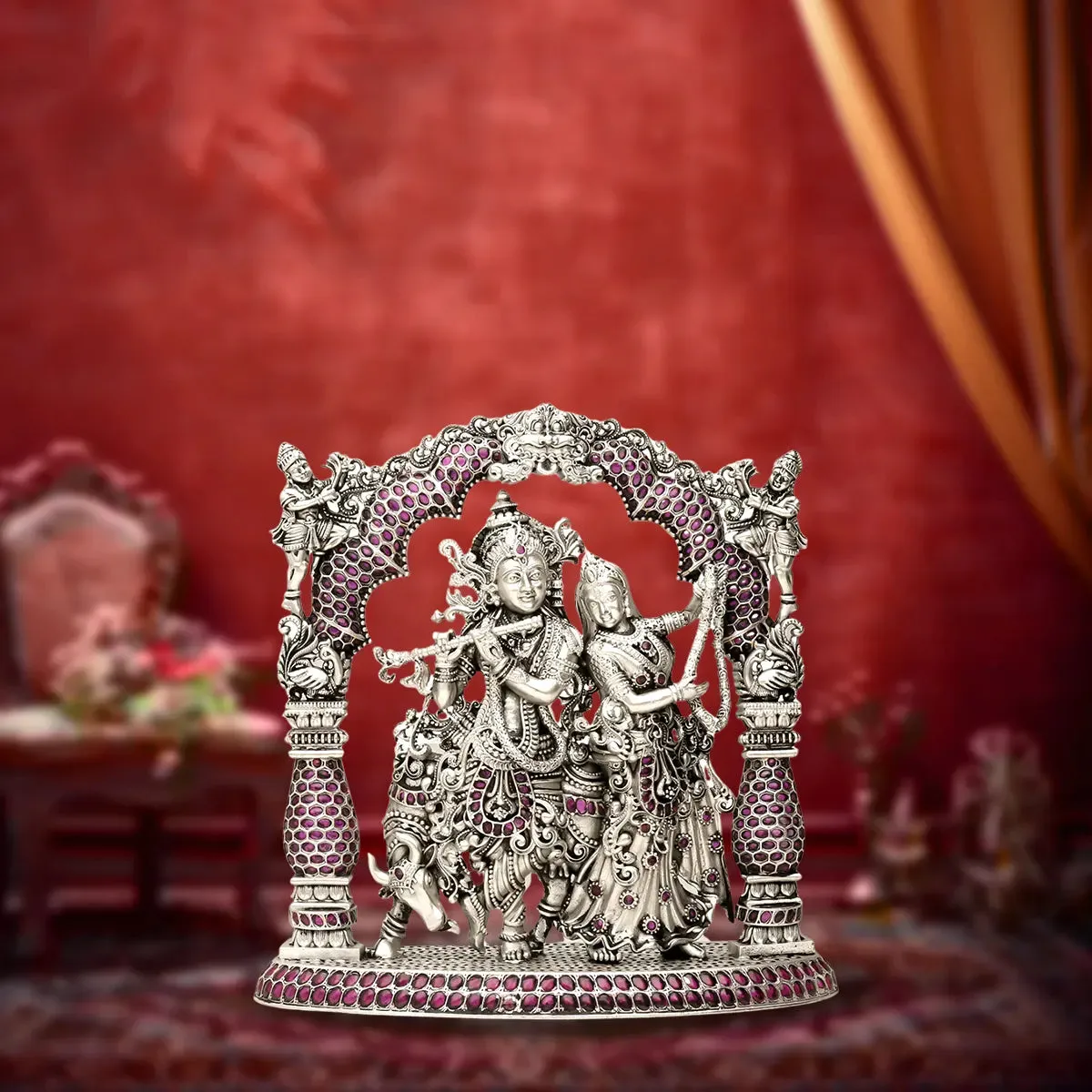 925 Silver Radha Krishna Murti