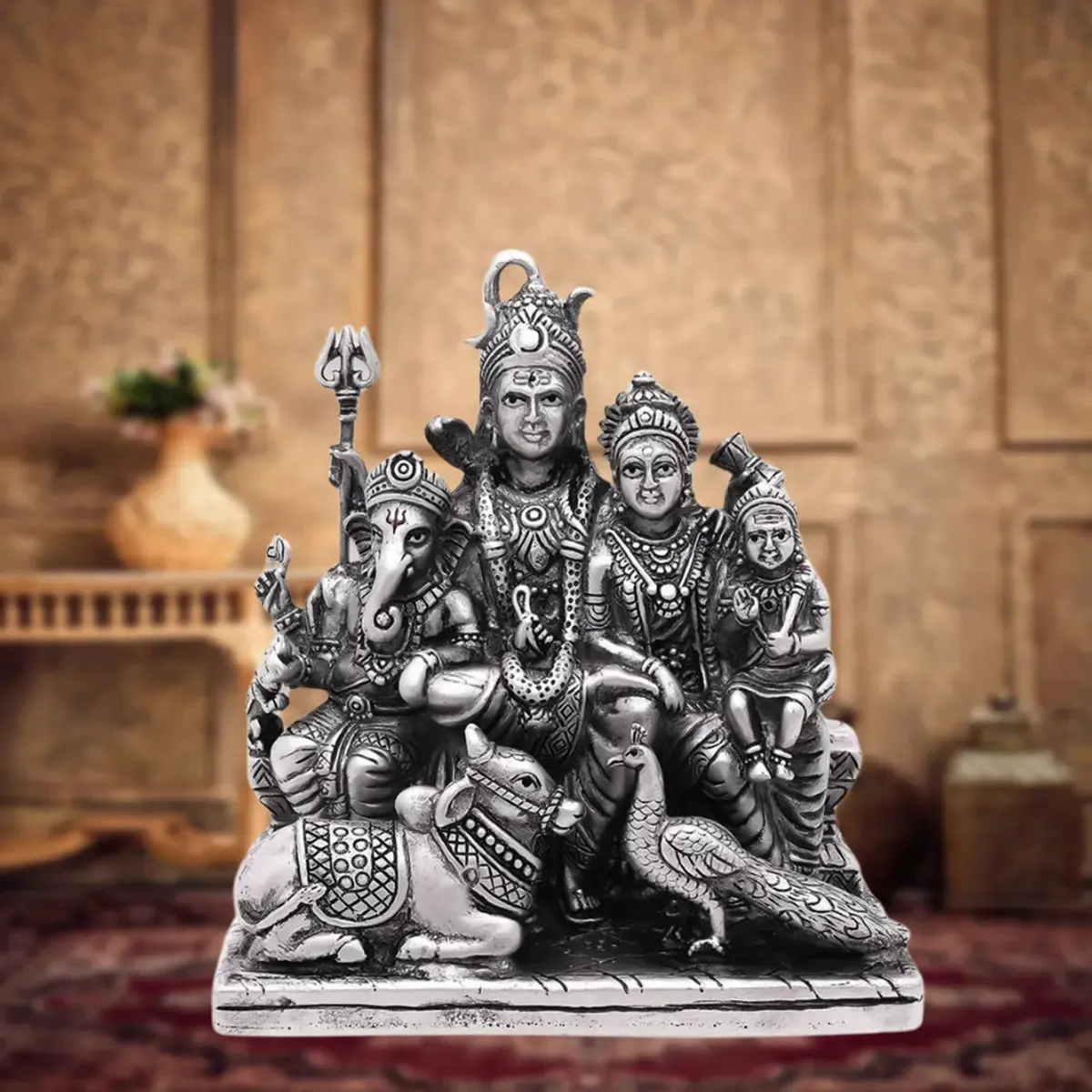 925 Silver Shiv Parivar Idol