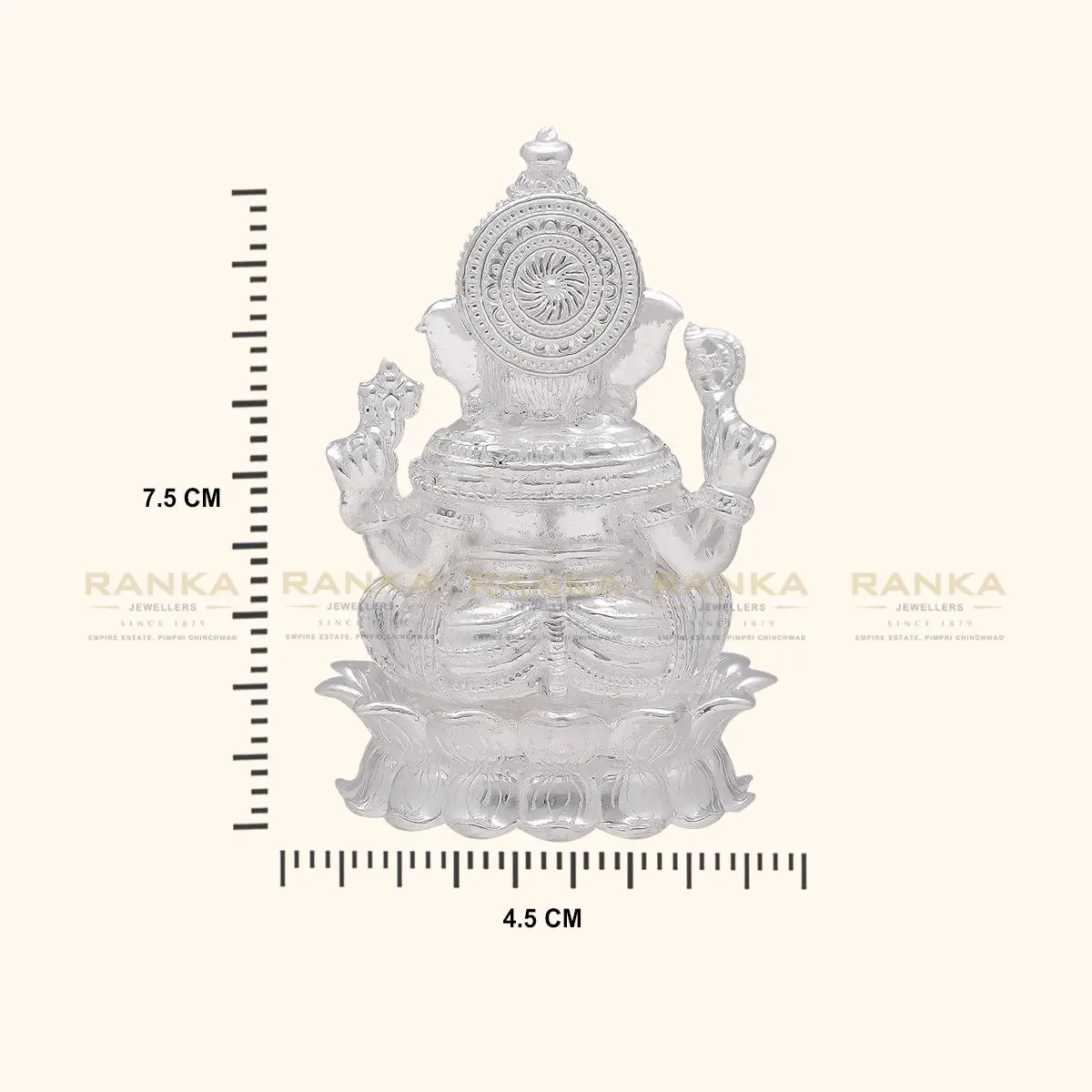 925 Silver Solid Kamal Ganeshji Idol