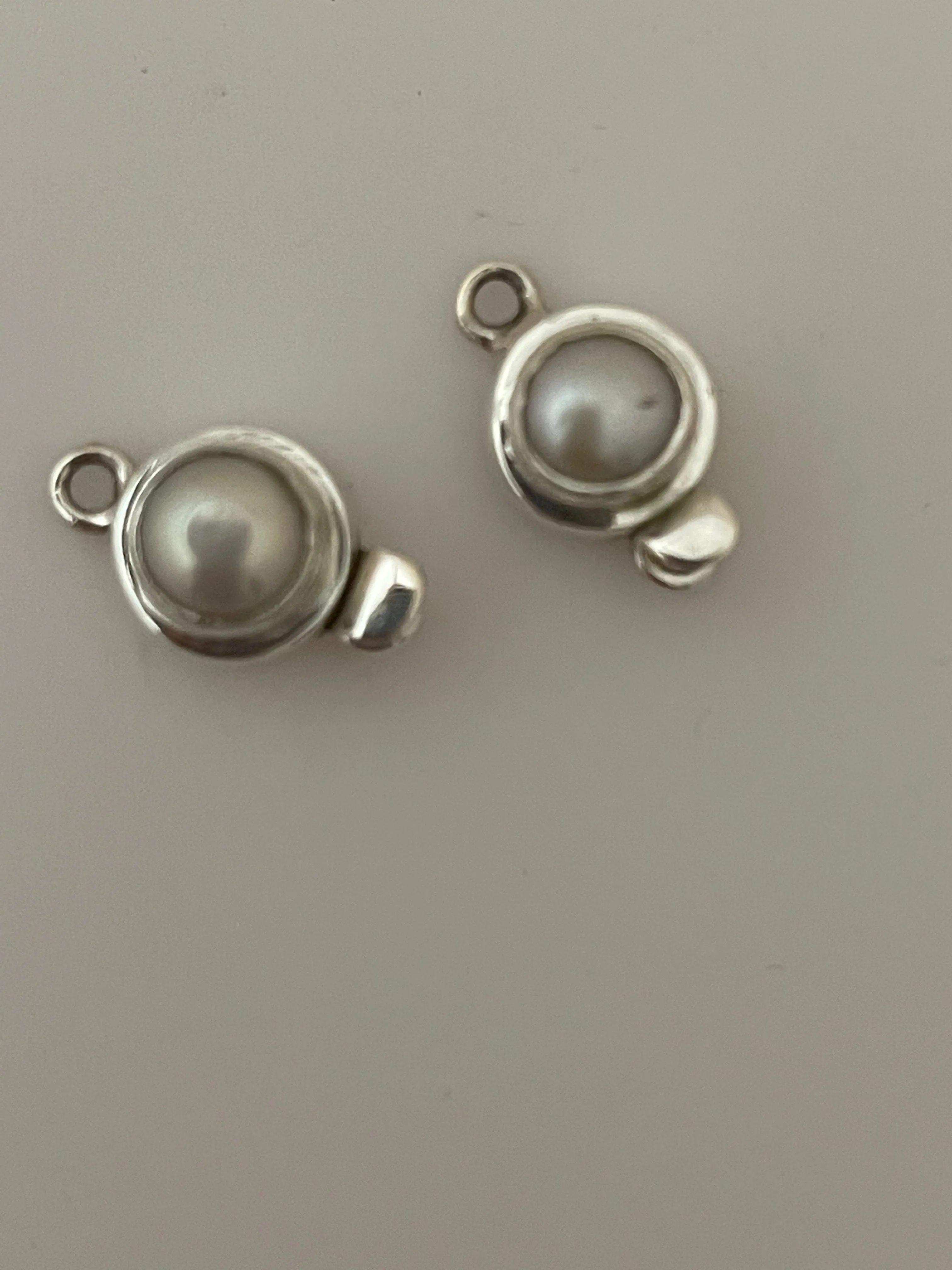 925 Sterling Silver and Fresh Water Pearl Clasp | Sterling Silver Clasp | Size:  9mmX17mm (2Pcs) C1SS