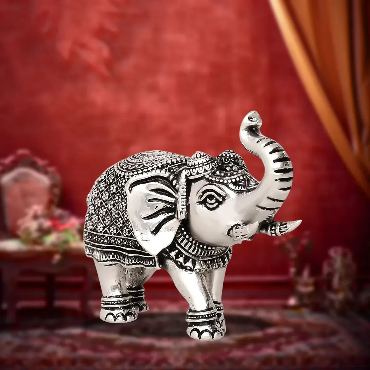 Antique Silver Elephant Idol