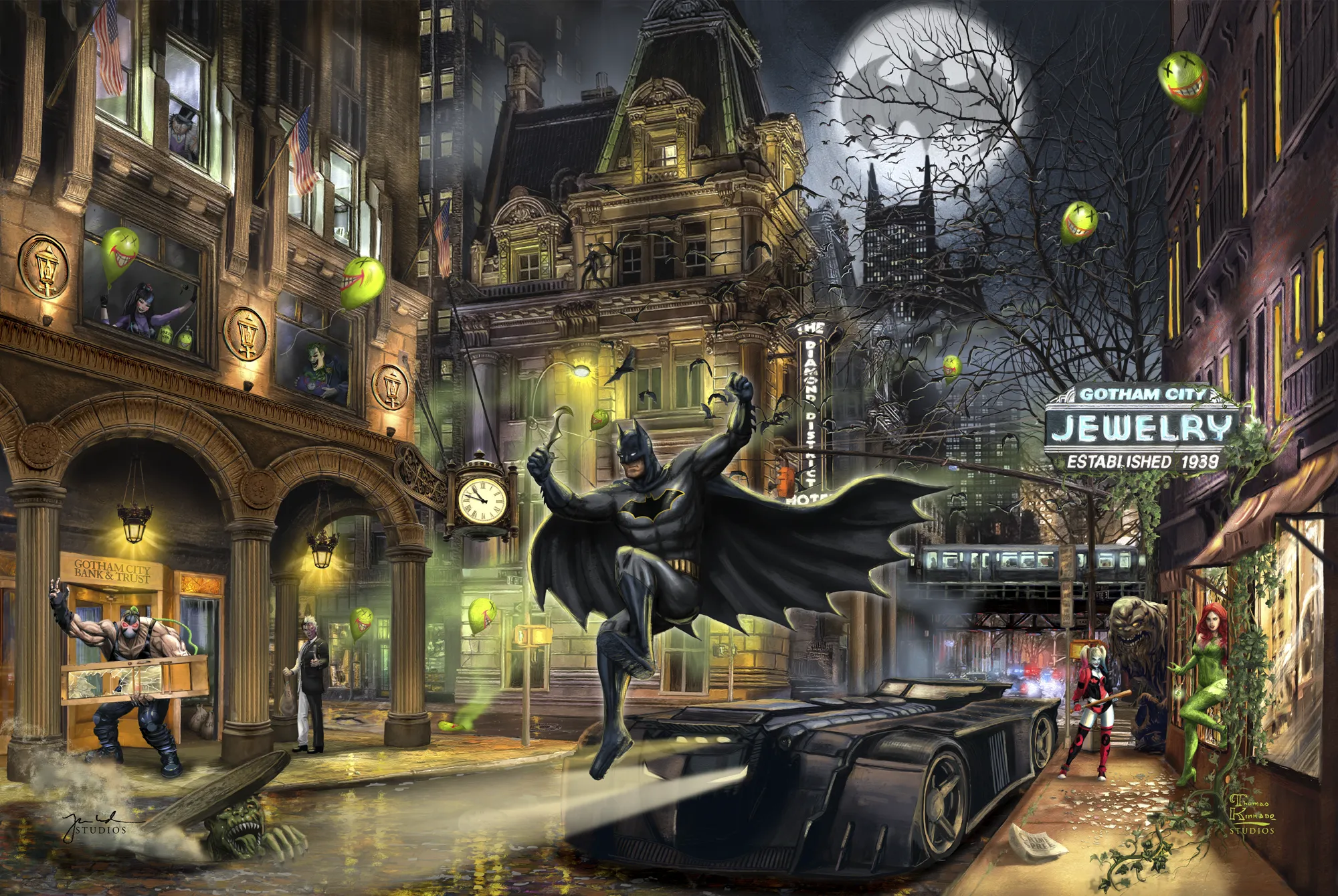 Batman Gotham City- Limited Edition Canvas (SN - Standard Numbered) - 27.5" x 36.5"