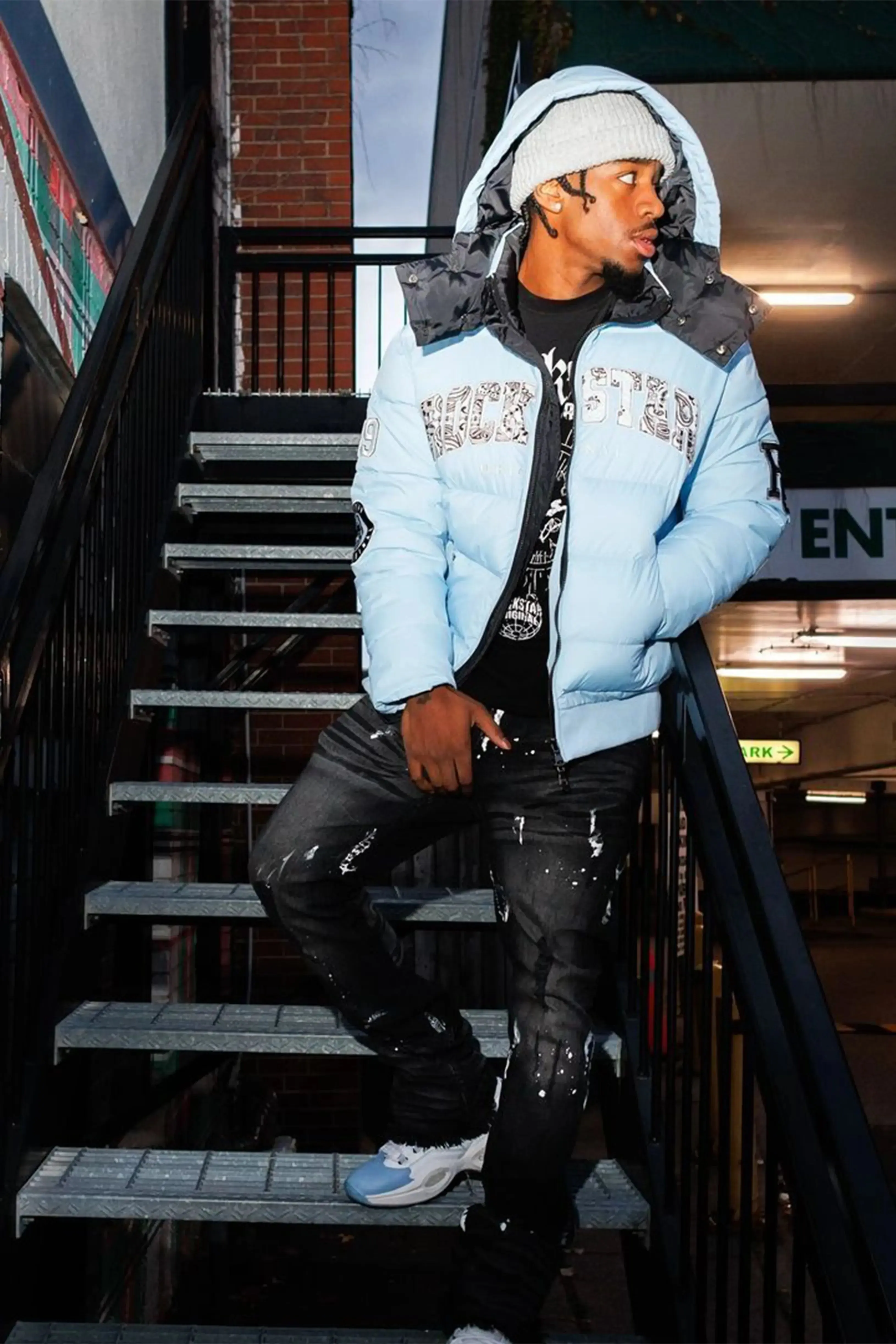 Bronx Baby Blue Heavy Puffer Jacket