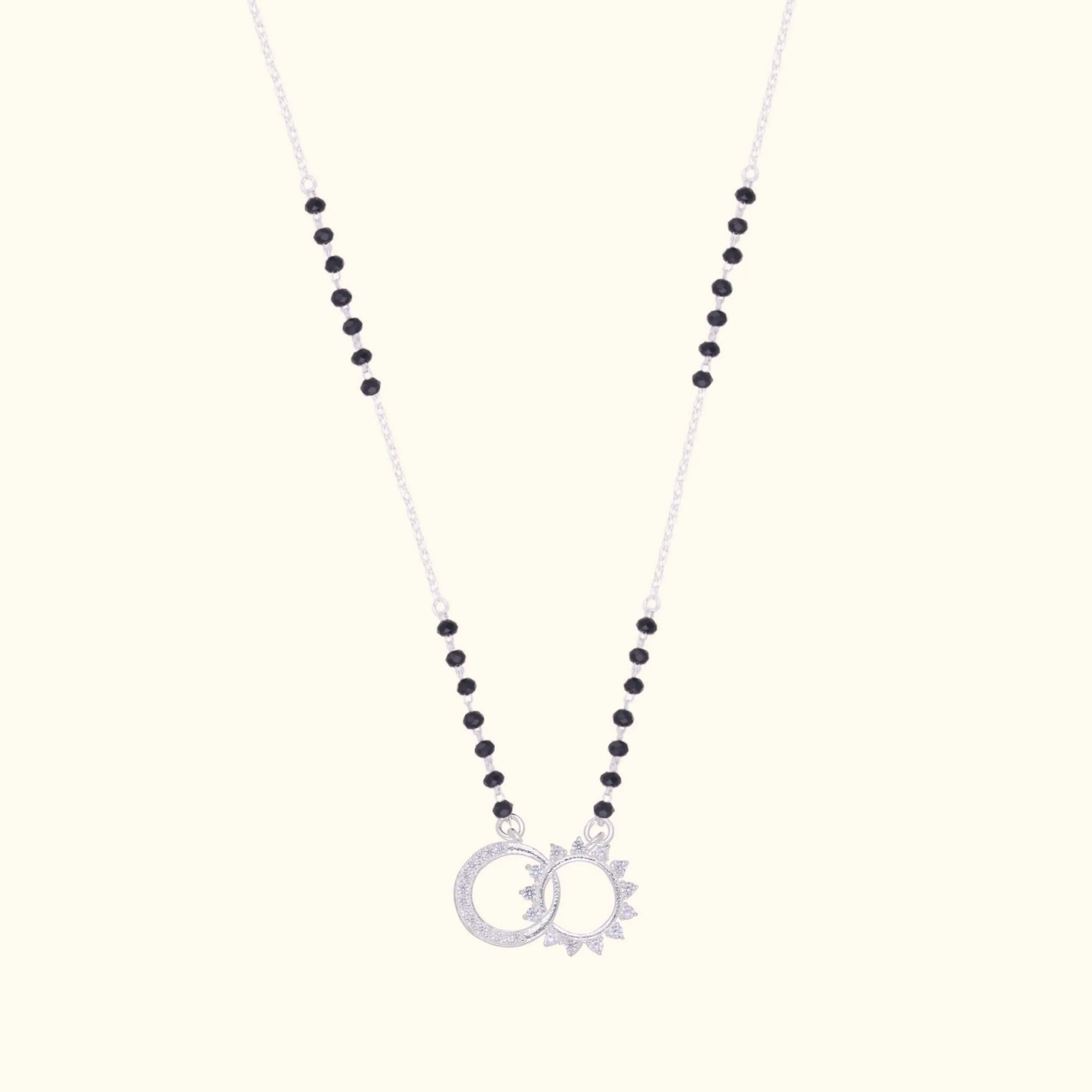 Classic Silver Stone Mangalsutra