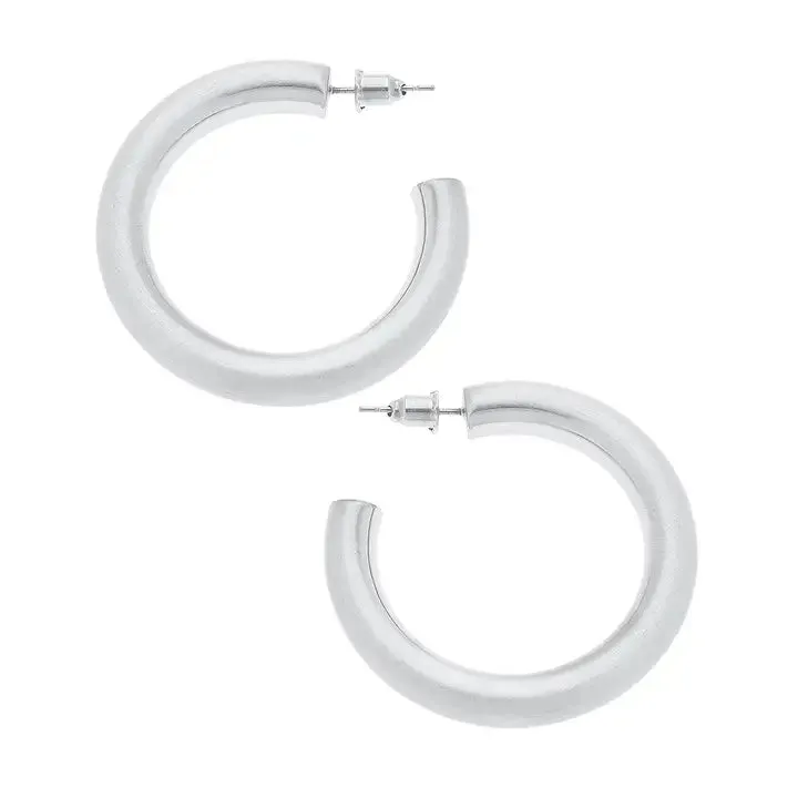 Diana Hoop-Satin Silver
