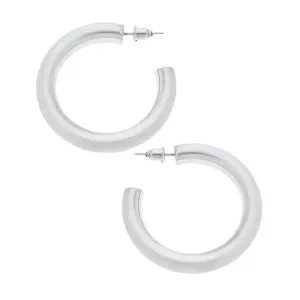 Diana Hoop-Satin Silver