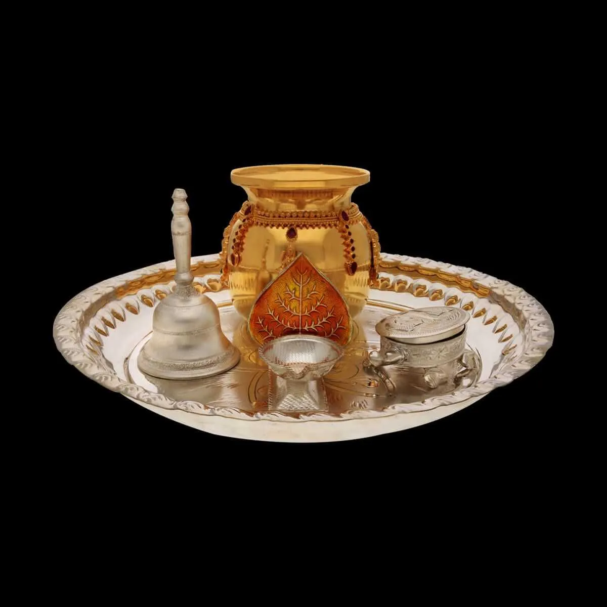 Divine Spirit Silver Puja Thali Set