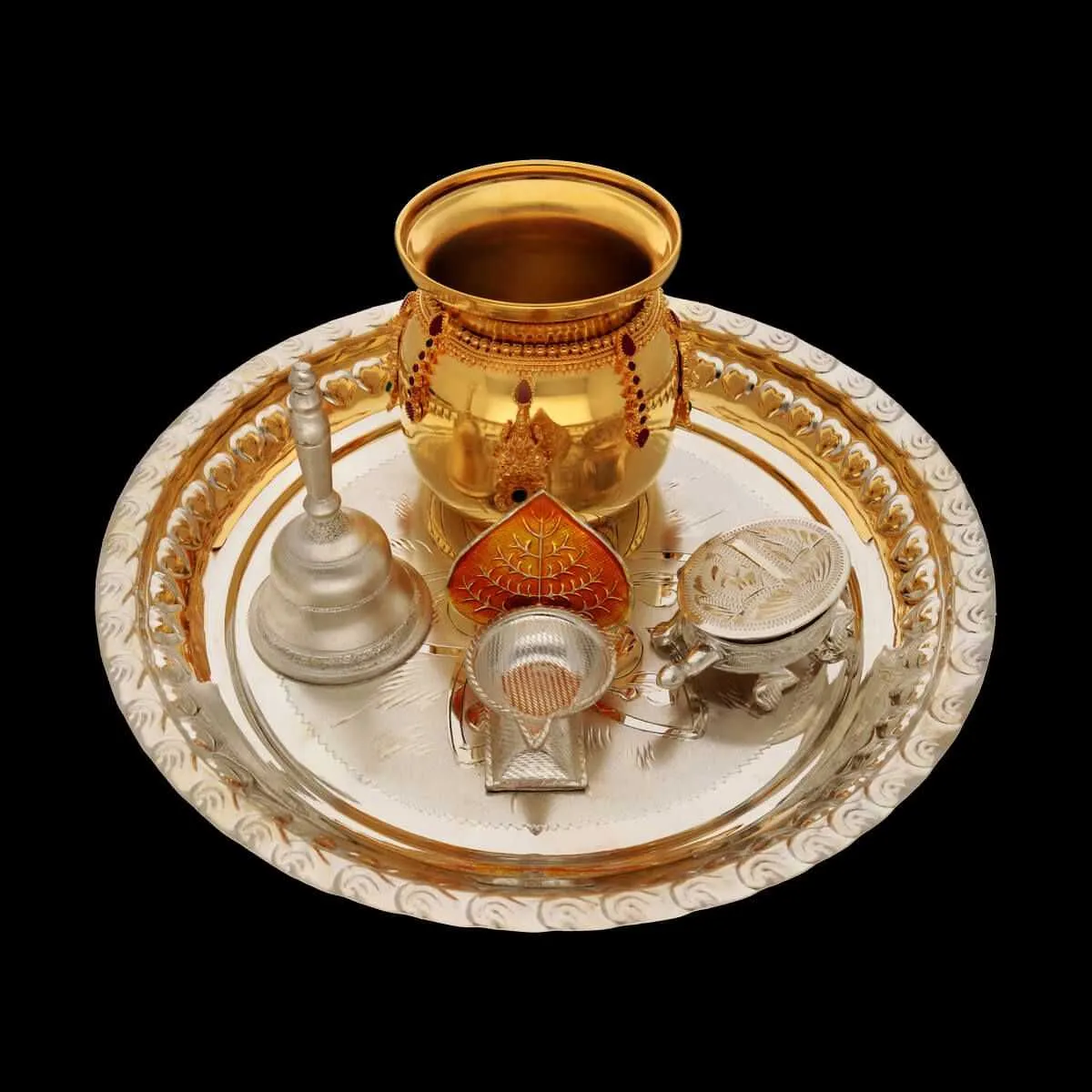 Divine Spirit Silver Puja Thali Set