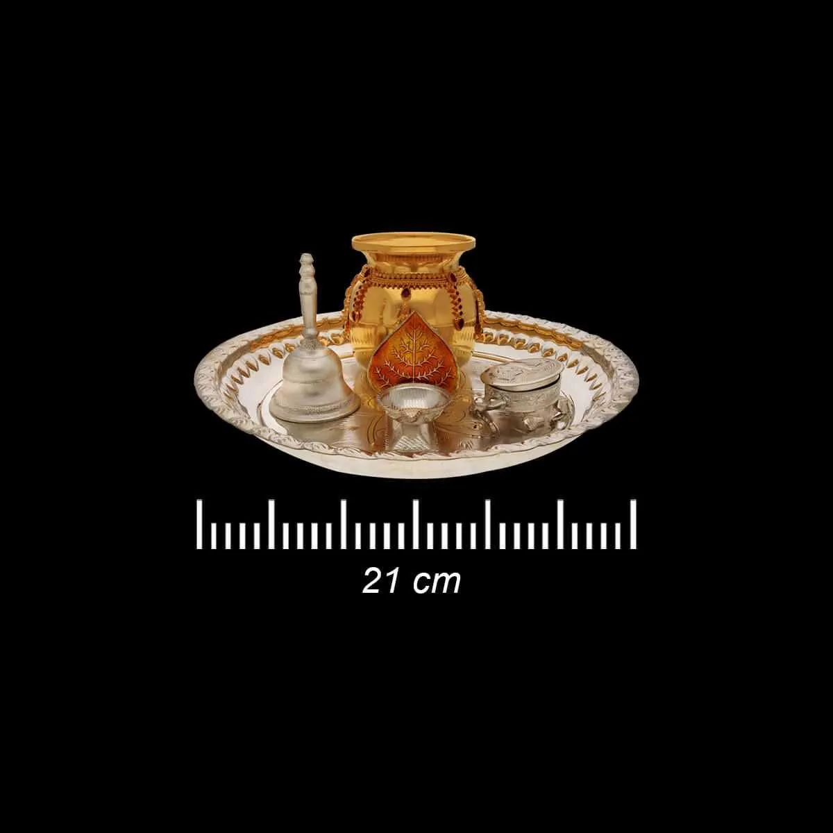 Divine Spirit Silver Puja Thali Set