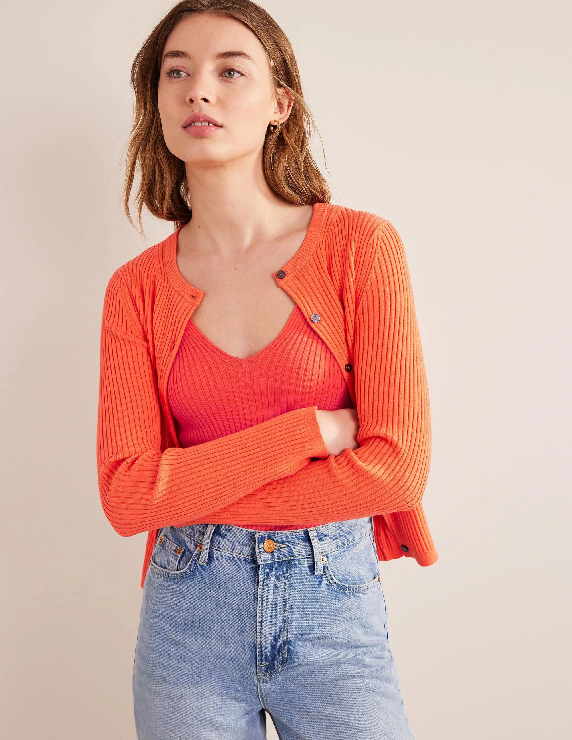 Ribbed Vest Top-Watermelon Punch