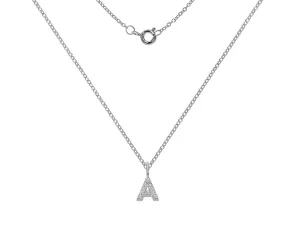 Silver or Gold Plated Silver CZ Alphabet Necklace (A-Z)