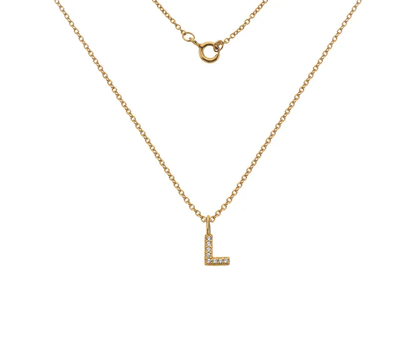 Silver or Gold Plated Silver CZ Alphabet Necklace (A-Z)