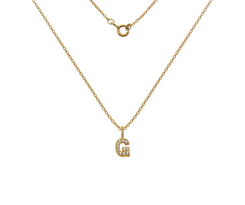 Silver or Gold Plated Silver CZ Alphabet Necklace (A-Z)