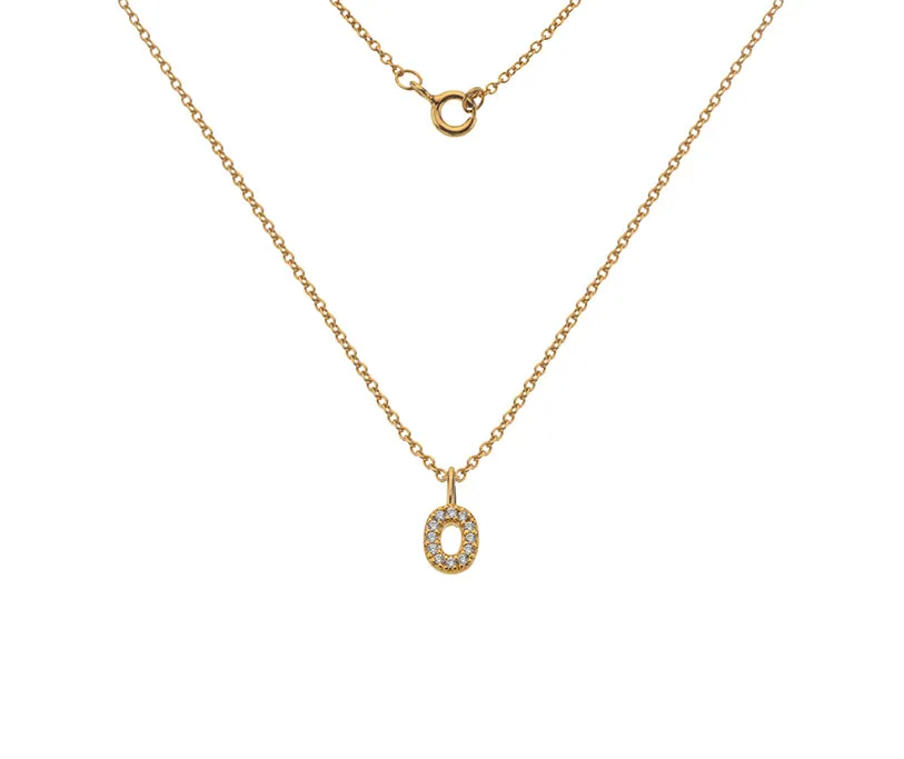 Silver or Gold Plated Silver CZ Alphabet Necklace (A-Z)