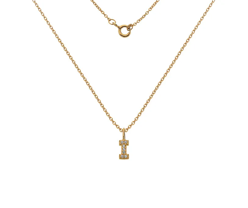 Silver or Gold Plated Silver CZ Alphabet Necklace (A-Z)