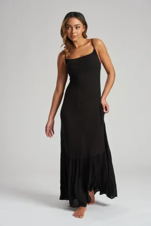 South Beach Black Crinkle Cami Maxi Dress